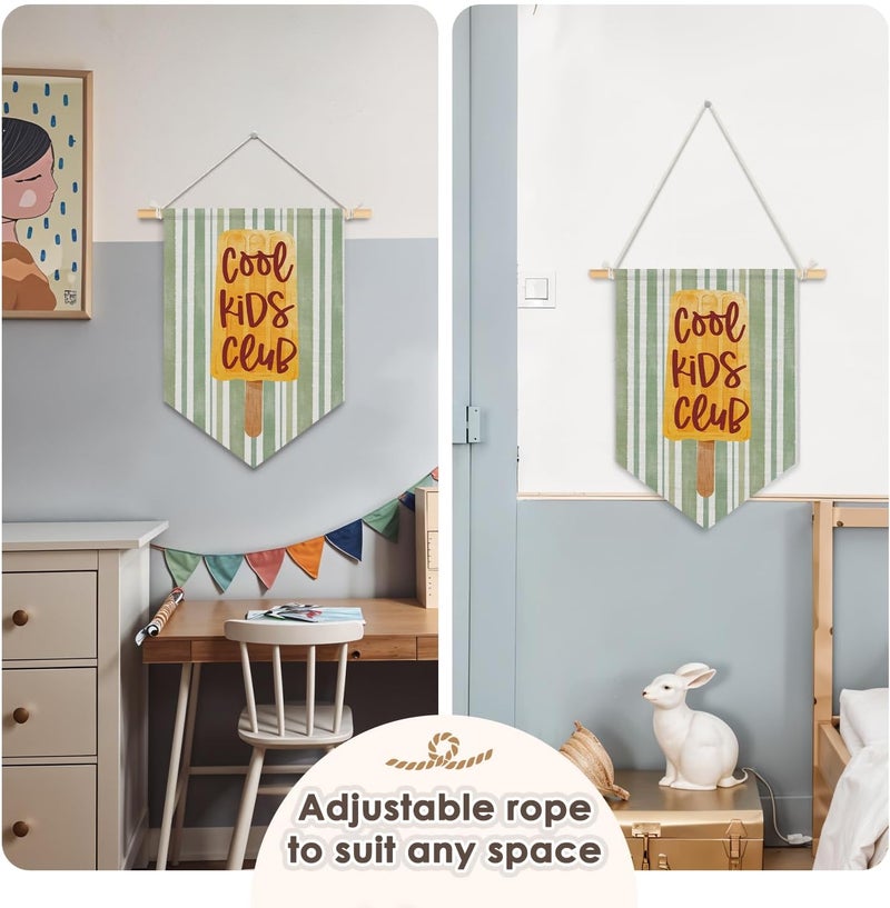 Wheatwin Playroom Wall Decor, Playroom Essentials, Cool Kids Club Banner Hanging Flag Pennant Wall Decor for Play Room Classroom Nursery Homeschool Boys Room 15x11 Inch - Image 5